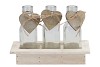 LOVE WOOD TRAY 3X BOTTLE WHITE 20X10X16CM