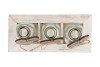LOVE WOOD TRAY 3X BOTTLE WHITE 20X10X16CM