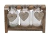 LOVE WOOD RACK 3X GLASS 11X11X13CM NM