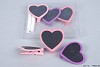HEART BLACKBOARD CLIP 5CM LILAC SET OF 6