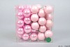 GLASS BALL POWDER PINK 40MM ON WIRE SET OF 36