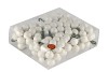 GLASS BALL SHINY WHITE 20MM ON WIRE P/144