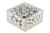 GLASS BALL MATT SILVER 25MM ON WIRE P/144