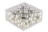 GLASS BALL MATT SILVER 30MM ON WIRE P/72