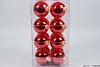 GLASS BALL 80MM SHINY RED SET OF 16