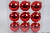 GLASS BALL 100MM SHINY RED SET OF 9