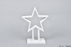 WOODEN STAR WHITE ON FOOT 28X13X38CM