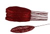 PICK OVAL LEAF ON WIRE 14X6CM RED GLITTER L25CM SET OF 25