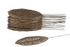 PICK OVAL LEAF ON WIRE 14X6CM CHAMPAGNE GLITTER L25CM SET OF 25