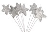 PICK STAR ASSORTED SILVER GLITTER SET OF 24