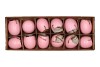 EGGS CHICKEN HANGER LIGHT PINK 5X5CM SET OF 12