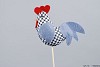 KIP PLAT OP STOK BLAUW/GRIJS 9X50CM