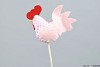 CHICKEN SPHERE SHADED ON A STICK PINK 8X50CM
