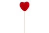 PICK RED HEART FLOCK ON STICK P/1 15X7+60CM