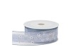 RIBBON FLOWERS BLUE/WHITE 4CM A 15 METER