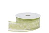 RUBAN FLEURS VERT/BLANC 4CM PAR 15 MÈTRES