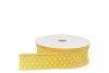 RUBAN POINTS JAUNE/BLANC 3.2CM PAR 20 MÈTRES