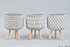FLOWER POT ON FOOT 14X22CM ASSORTED A PIECE