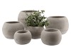 CONCRETE GREY POT SPHERE 14X10CM