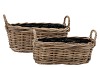 ROTIN EN PANIER OVALE 44X21X17CM + ANSES H24CM SET DE 2 PIÈCES