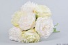 SILK PEONY BOUQUET 7-BRANCHES WHITE/GREEN 32CM