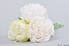 SILK PEONY BOUQUET 3-BRANCHES WHITE/GREEN 32CM