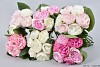 SILK PIOENBOEKET 7-TAKKEN GROEN/ROZE/WIT 24CM ASSORTI PER BOS