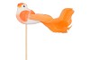 PICK BIRD ON STICK ORANGE P/1 11X4X50CM