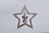 WOODEN DOUBLE STAR NATURAL 30X2CM