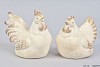 STONE CHICKEN CREAM 18X12X17CM ASSORTED A PIECE