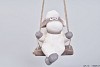STONE SHEEP WHITE ON SWING 10X11X14CM ASSORTED A PIECE