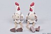 STONE CHICKEN + DANGLING LEGS WHITE 6X8X11CM ASSORTED A PIECE