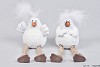 STONE CHICKEN + DANGLING LEGS WHITE 8X8X14CM ASSORTED A PIECE
