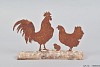 POULE FAMILLE ROUILLE DEBOUT 25X5X16CM