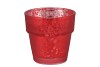 PORTE-BOUGIES EN VERRE ROUGE MAT 7CM