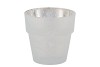PORTE-BOUGIES EN VERRE ARGENT MAT 7CM