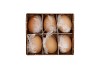 EGG + FEATHER NATURAL 6CM SET OF 6