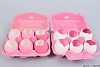 EGG IN BOX MIX COLOURS PINK SET OF 6