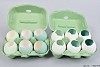 EGG IN BOX MIX COLOURS GREEN SET OF 6
