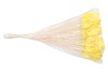 EASTER PLOVER'S EGG+FEATHERS YELLOW ON A STICK 6X4CM L55CM SET OF 25