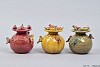 DISCUS VASE BIRD YELLOW/GREEN/RED 11X13CM ASSORTED A PIECE
