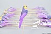 PARAKEET ON STICK PURPLE 15X50CM SET OF 25