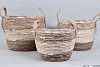SEETAN KORB GESTREIFT KUGELFORM WEIß 33X26CM 3-TEILIG