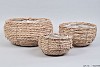 SEAGRASS BASKET NATURAL SPHERE SHADED 29X15CM 3-PIECES