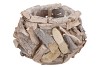 NATURE PLANTER DRIFTWOOD POT WHITEWASH 25X16CM