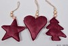 VELOURS HANGER X-MASS BORDEAUX LARGE 18X16X4CM ASSORTI PER STUK