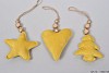 VELVET X-MASS PENDANT OCHRE SMALL ASSORTED A PIECE