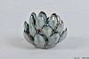 TEA LIGHT DECO GREY BLUE ARTICHOKE 7X6CM