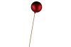 PICK GLITTER BAUBLE 60MM ON A STICK RED L53CM