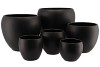 VINCI MATT BLACK FLOWER POT 14X13CM